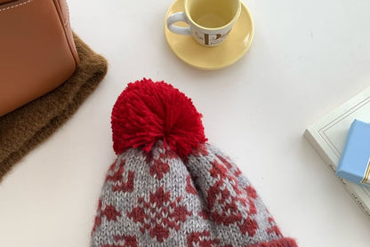 Patterned Pom Beanie