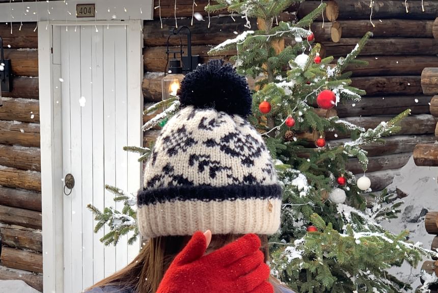 Patterned Pom Beanie