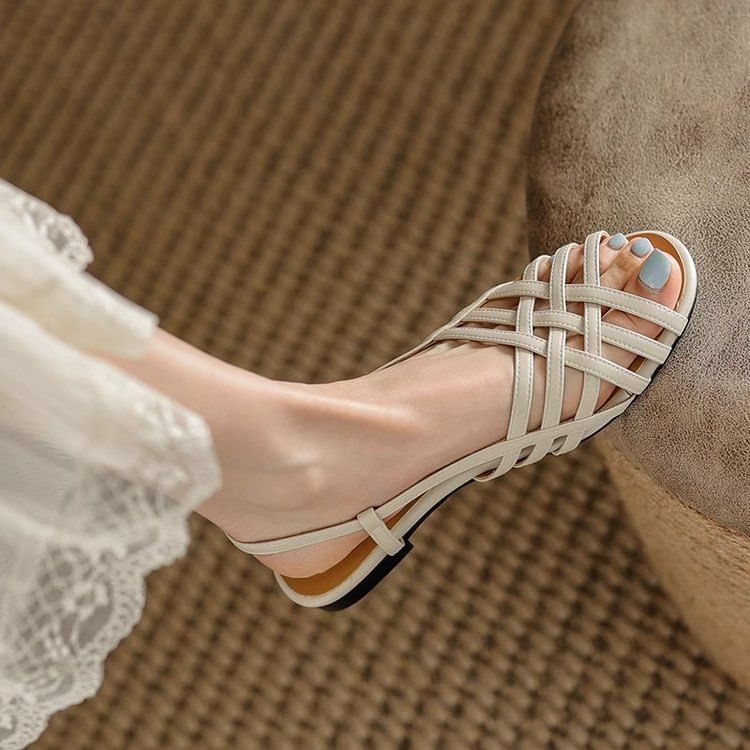 Cross Strap Slingback Sandals