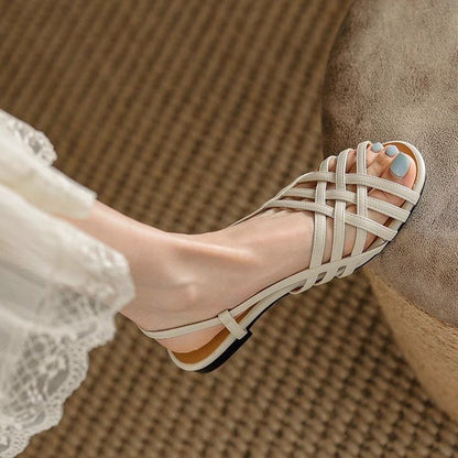 Cross Strap Slingback Sandals