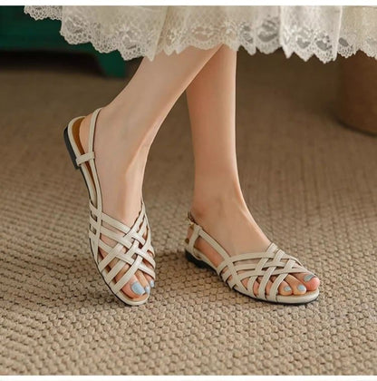 Cross Strap Slingback Sandals