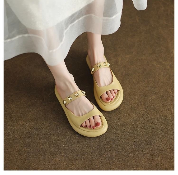 Platform Studded Slide Sandals