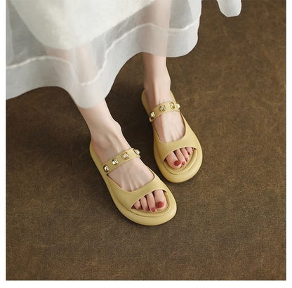 Platform Studded Slide Sandals
