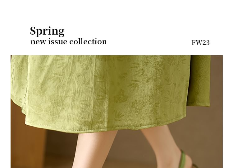 Square-Toe Floral Jacquard Slingback Sandals