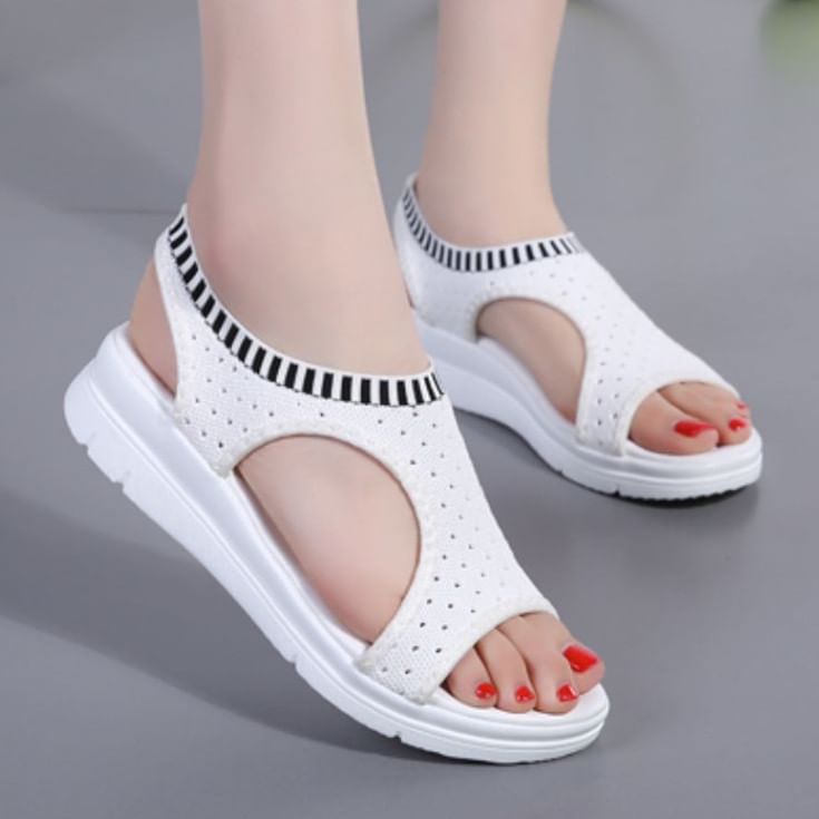 Cutout Sandals Contrast Trim