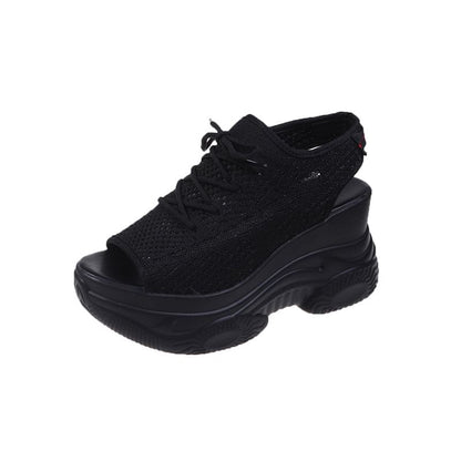 Sample Platform Cutout Peep-Toe Sneakers