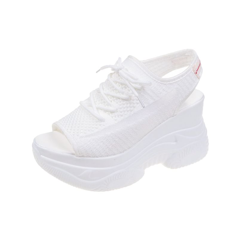 Sample Platform Cutout Peep-Toe Sneakers