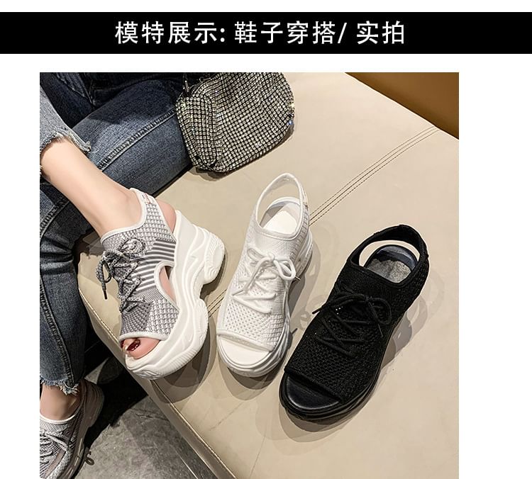 Sample Platform Cutout Peep-Toe Sneakers