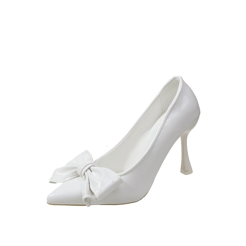 Heel Pumps Pointy Bow High