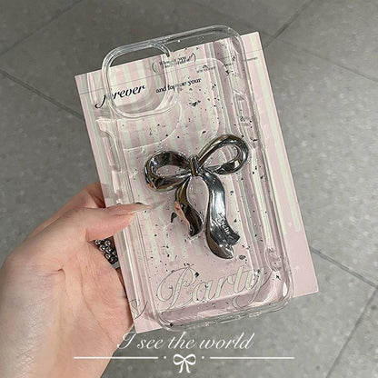 Phone Leaf Bow Gold Case