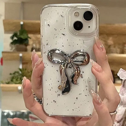 Phone Leaf Bow Gold Case