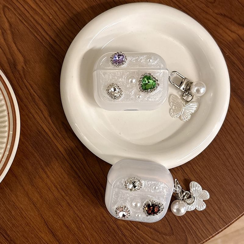 / with Earphone Case AirPods Rhinestone Charm Skin Pro
