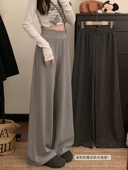 Wholesale Sample High Rise Plain Wide Leg Pants