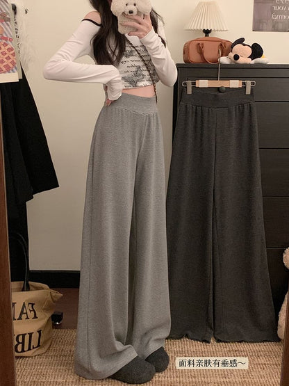 Wholesale Sample High Rise Plain Wide Leg Pants
