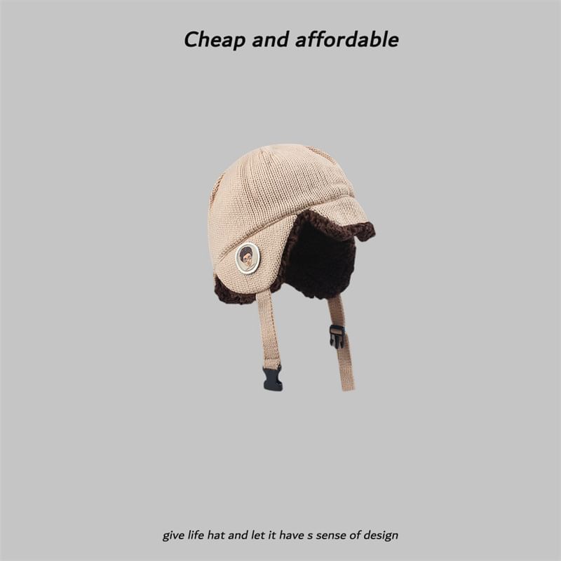 Hat Embroidered Knit Trapper Cartoon