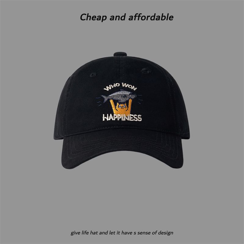 Cat Cap Embroidered Baseball