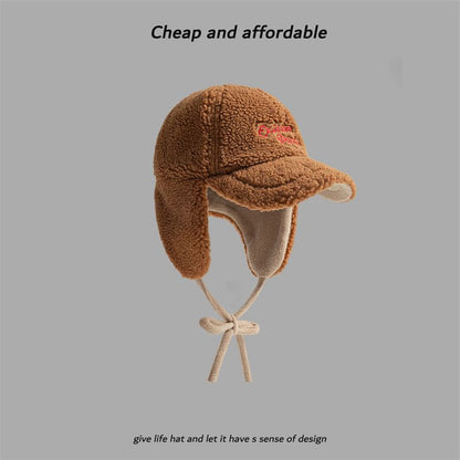 Cap Embroidered Baseball Earflap Lettering