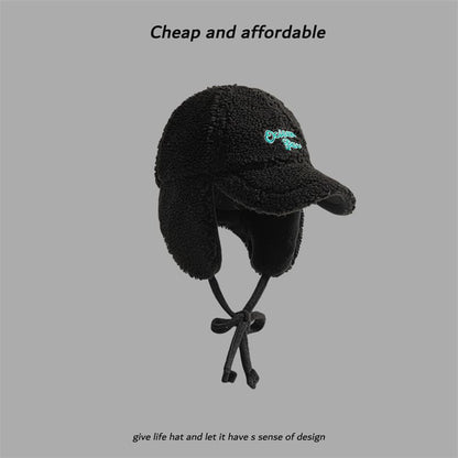 Cap Embroidered Baseball Earflap Lettering