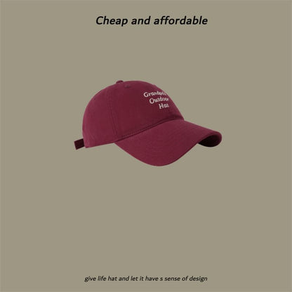 Cap Baseball Embroidered Lettering