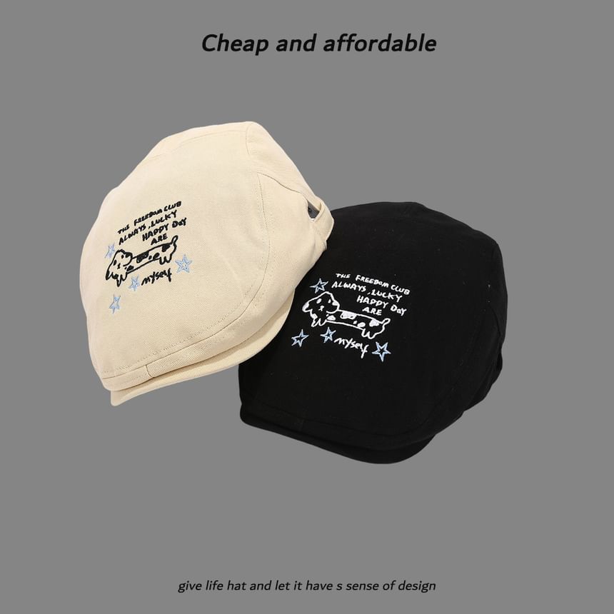 Newsboy Hat Cartoon Embroidery