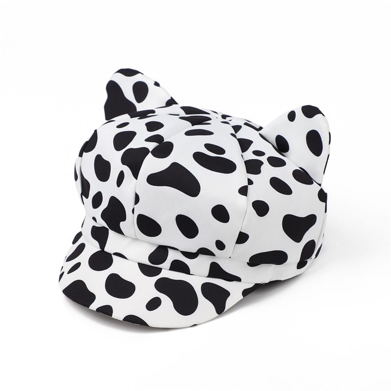 Ear Cat Patterned Newsboy Cap
