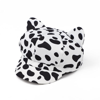 Ear Cat Patterned Newsboy Cap