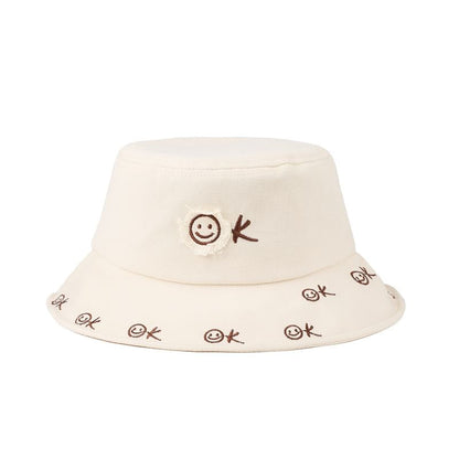 Embroidered Smiley Face Bucket Hat
