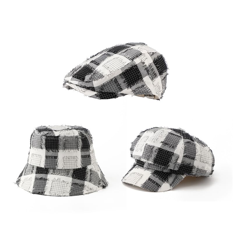 Bucket Patchwork Distressed Hat