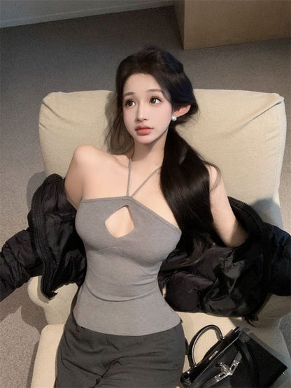Sample Plain Cutout Halter Top