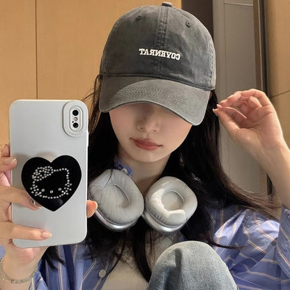 Washed Cap Lettering Embroidered Baseball