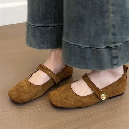 Square-Toe Mary Jane Shoes