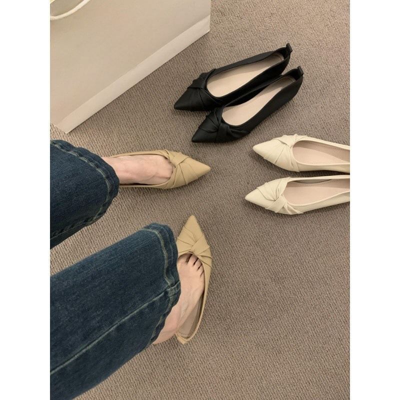 Pointy Shirred Flats