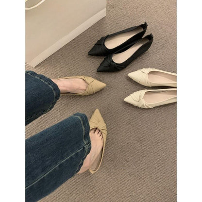 Pointy Shirred Flats