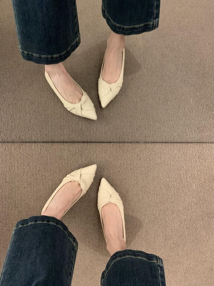 Pointy Shirred Flats