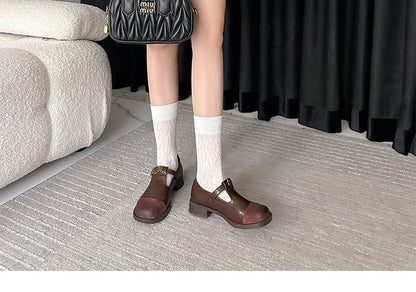 Pumps Heel Mary Cap Block Jane Toe