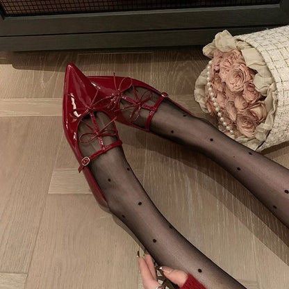 Mary Pointed Jane Flats Bow