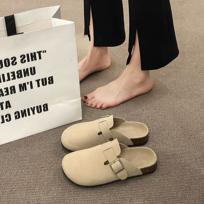 Platform Mules Plain Buckled