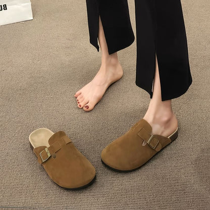 Platform Mules Plain Buckled