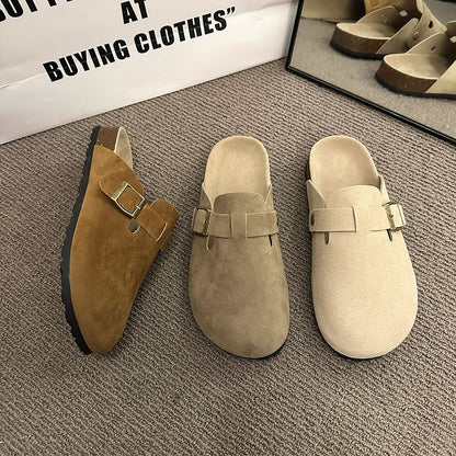 Platform Mules Plain Buckled