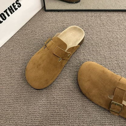 Platform Mules Plain Buckled
