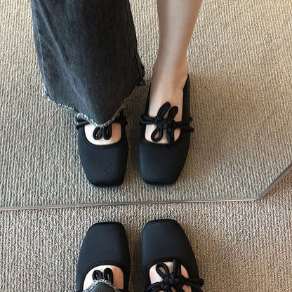 Frog Jane Mary Square Plain Toe Flats Buttoned