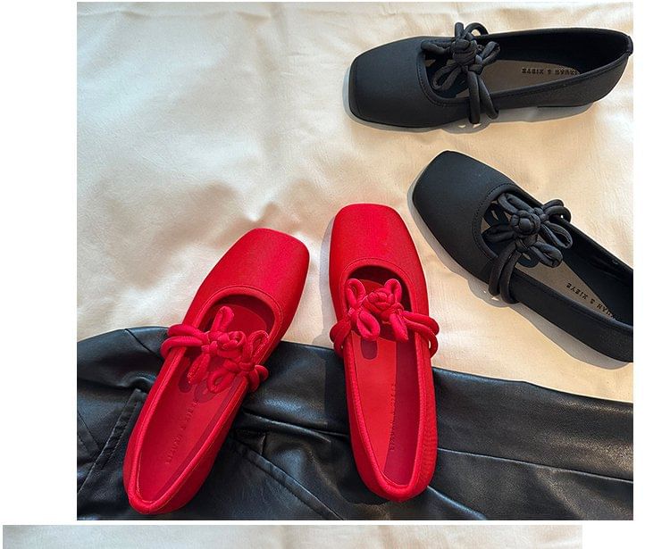 Frog Jane Mary Square Plain Toe Flats Buttoned