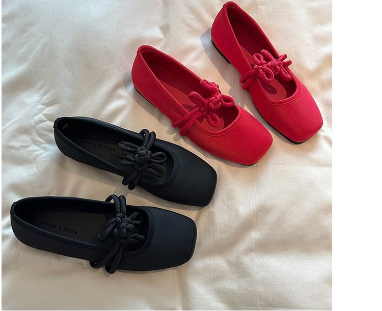 Frog Jane Mary Square Plain Toe Flats Buttoned