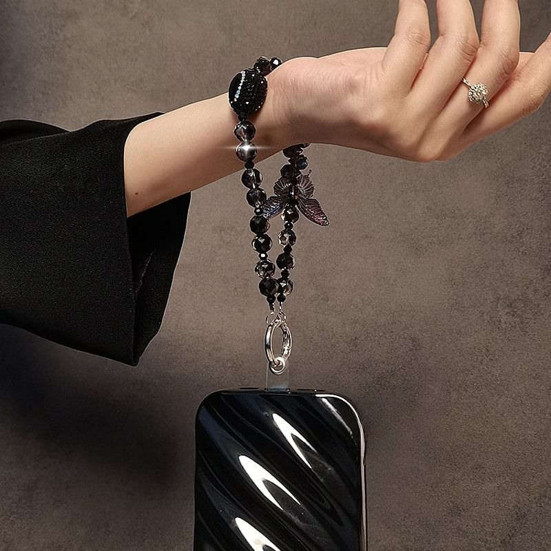 Phone Butterfly Crystal Faux Strap