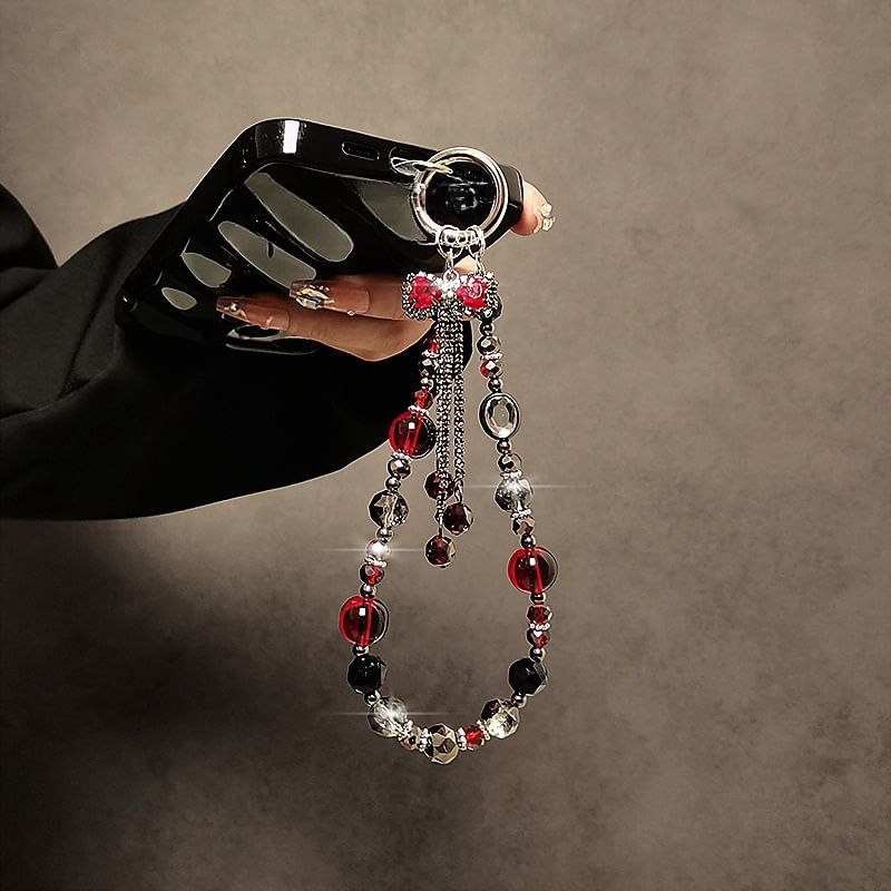 Bow Strap Phone Faux Crystal