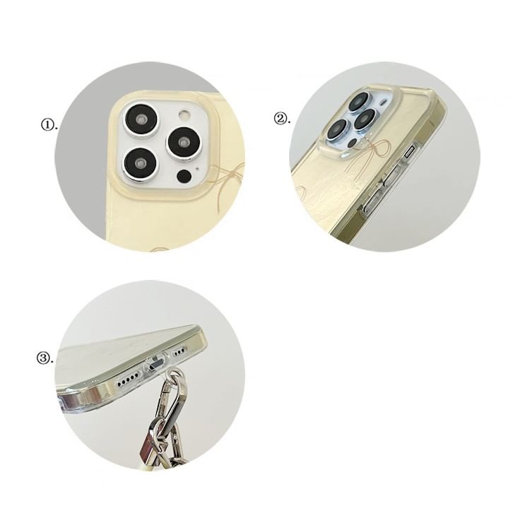Charm with Phone Strap Case Dog Bow