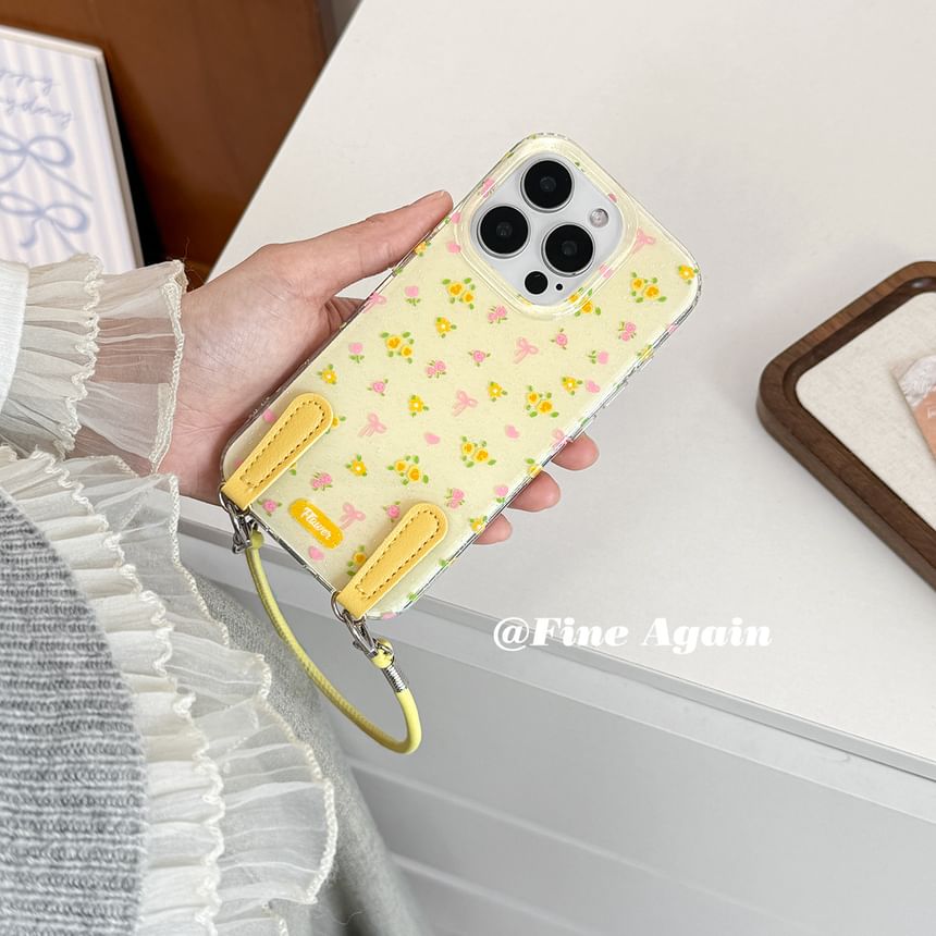 Phone Floral Strap Case with