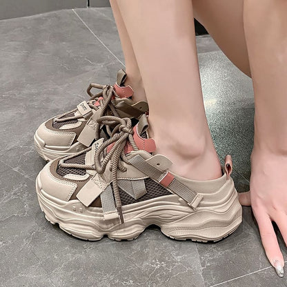 Sneakers Platform Lace-Up Lettering