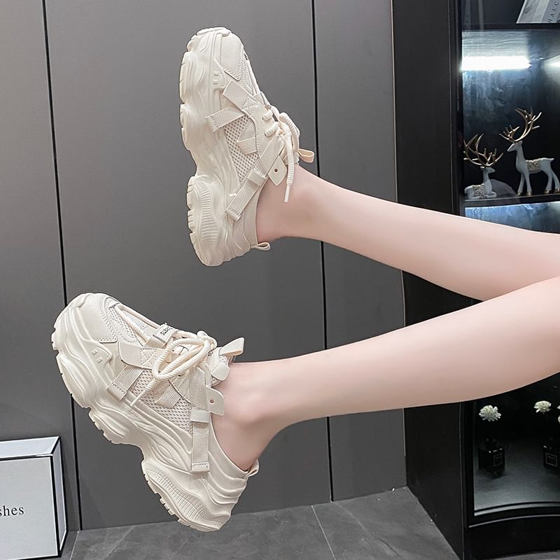 Sneakers Platform Lace-Up Lettering