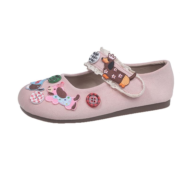 Applique Cartoon Animal Jane Mary Shoes